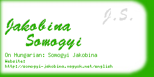 jakobina somogyi business card